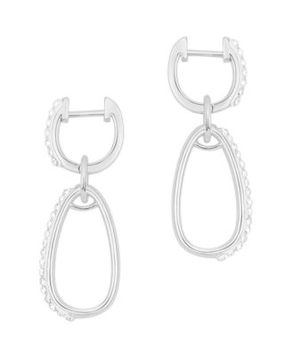 Crystal Drop Hinged Hoop Earrings