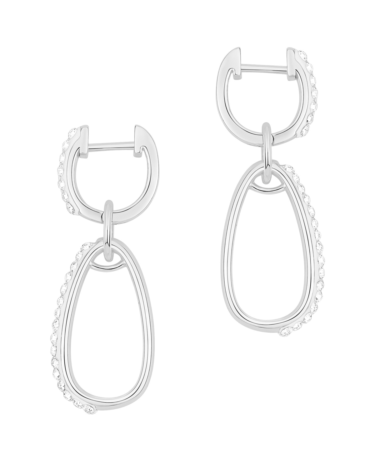 And Now This Crystal Drop Hinged Hoop Earrings