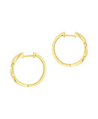 Crystal Twisted Hinged Hoop Earrings