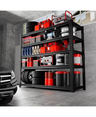 5-Tier 48 in W x 72 in H x 18 in D Adjustable Solid Plate Heavy Duty Metal Shelving Unit