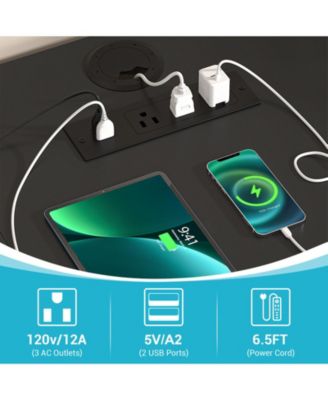 Reversible L Shaped Desk with 6 Drawers, 70.8'' Large Computer Desk with Outlets, Monitor Stand & CPU Stand