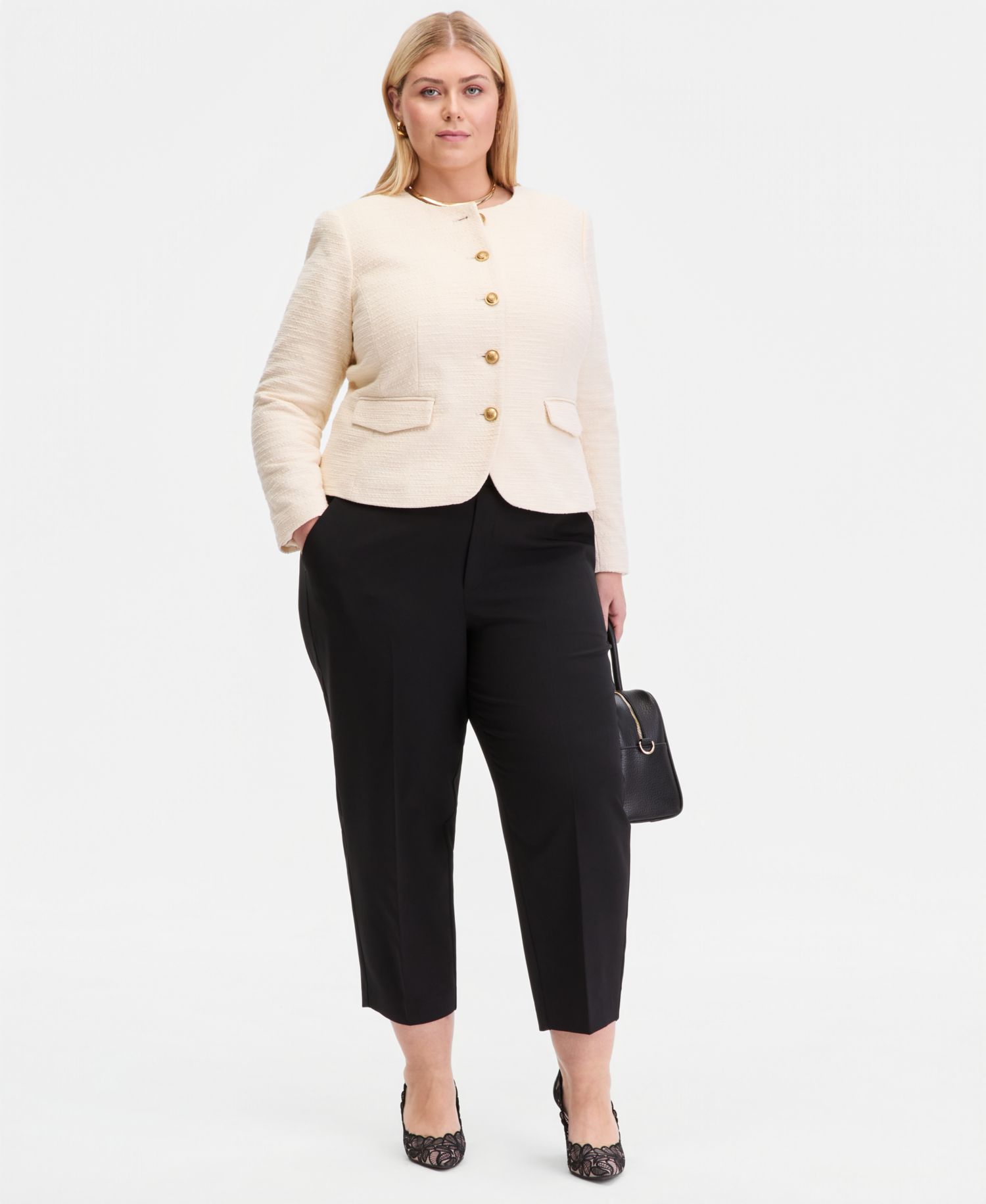Plus Cropped Pull-On Pants