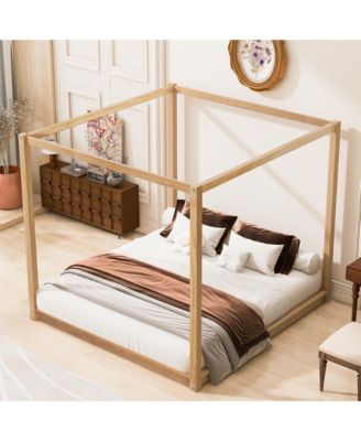 King Size Canopy Platform Bed with Support Legs