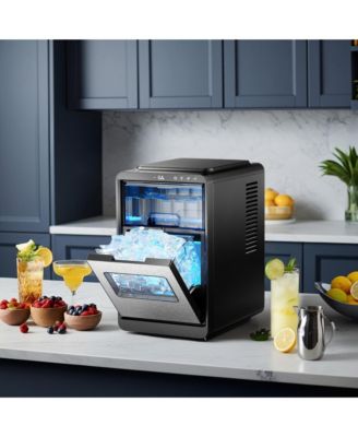 Per day Countertop or Portable Black Crescent Ice Maker with 1.9L Water Tank and 2.2Lbs Ice Basket