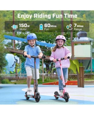 Electric Scooter for Kids Ages 6-12, 150W Motor & 10 Mph, 60 Mins Ride Time,Adjustable Height & Speed, LED Display,Best Gifts for Boys & Girls