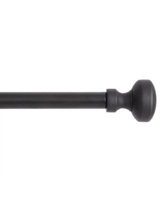 TOWN & COUNTRY Modern Rounded Cap Adjustable Curtain Rod and Finial Set