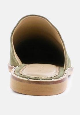 Womens Lia Handcrafted Canvas Mules