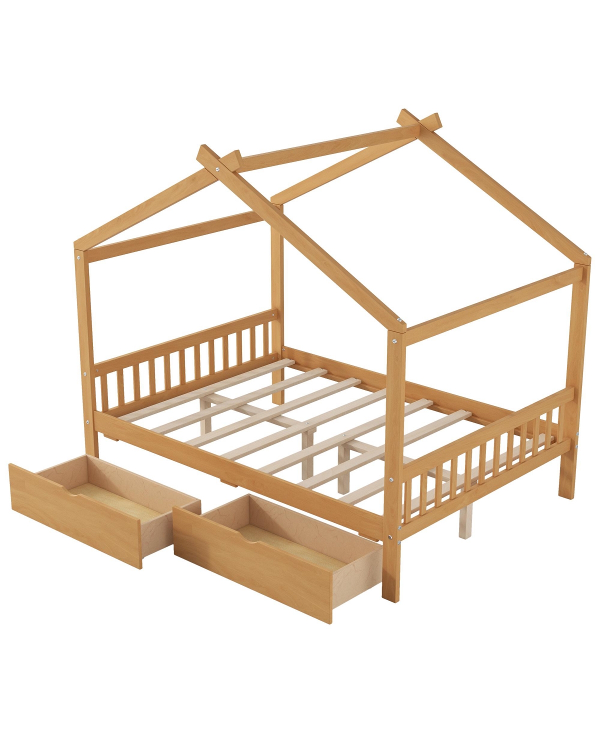 Boyel Living Twin House Platform Bed with Two Drawers,Headboard and Footboard