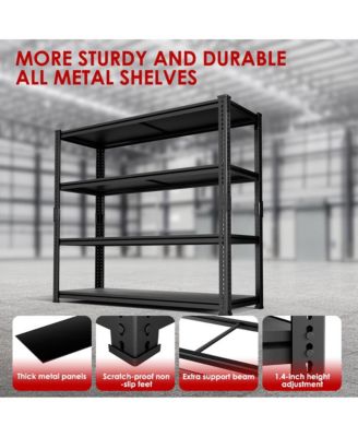 4-Tier 48 in W x 72 in H x 18 in D Adjustable Solid Plate Heavy Duty Metal Shelving Unit