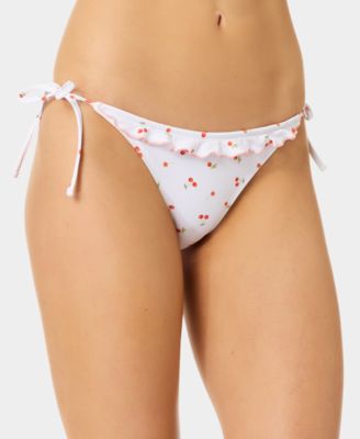 Women's Mini Cherry Ruffle-Tie Swim Bottoms