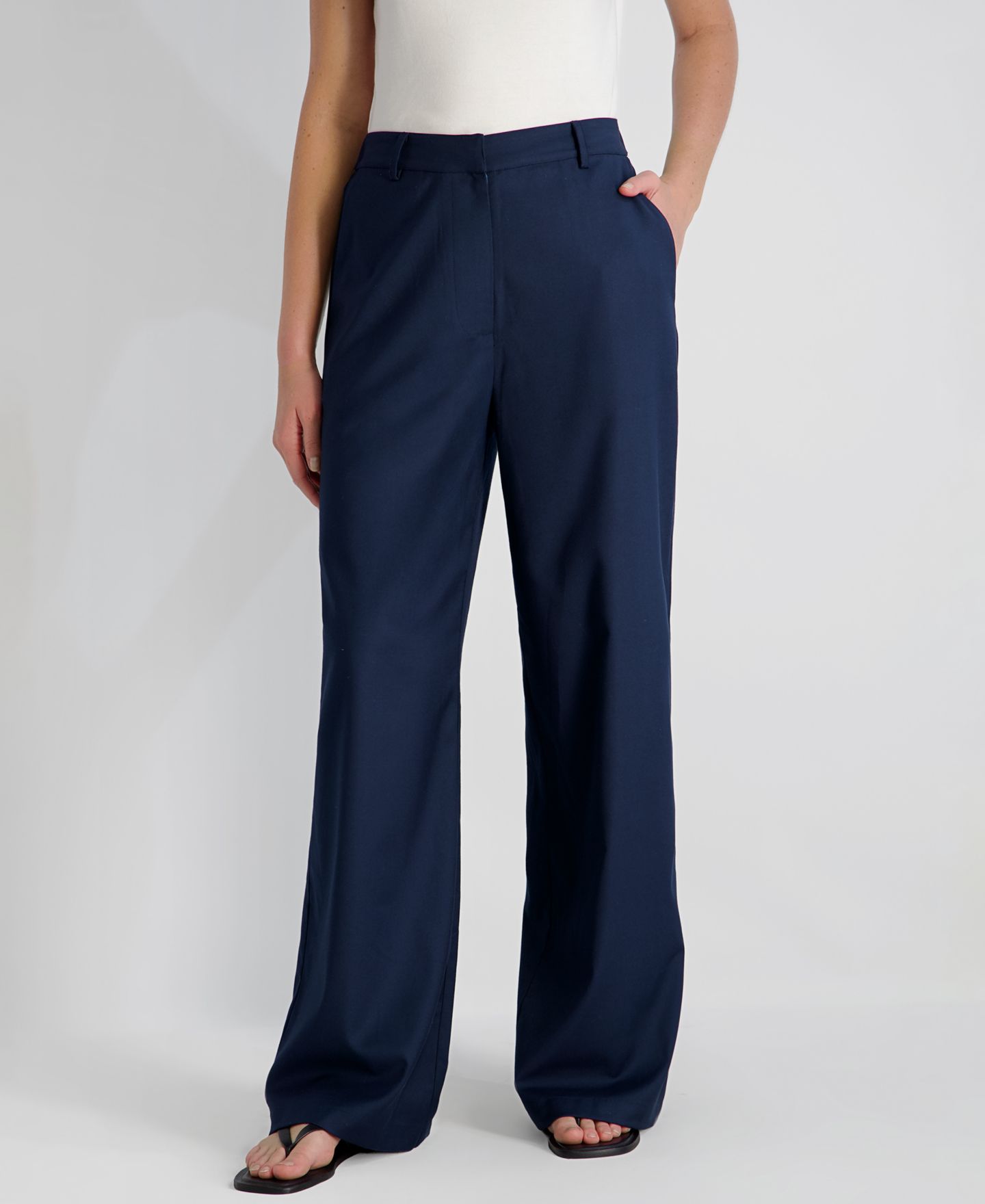 Женские брюки French Connection Twill High-Rise Relaxed Ankle Trousers, цвет: Морской — фото 2