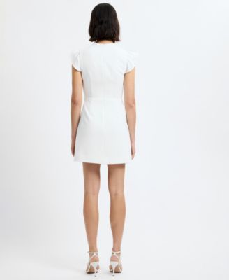 Women's Square Neck Flutter Sleeve Mini Dress