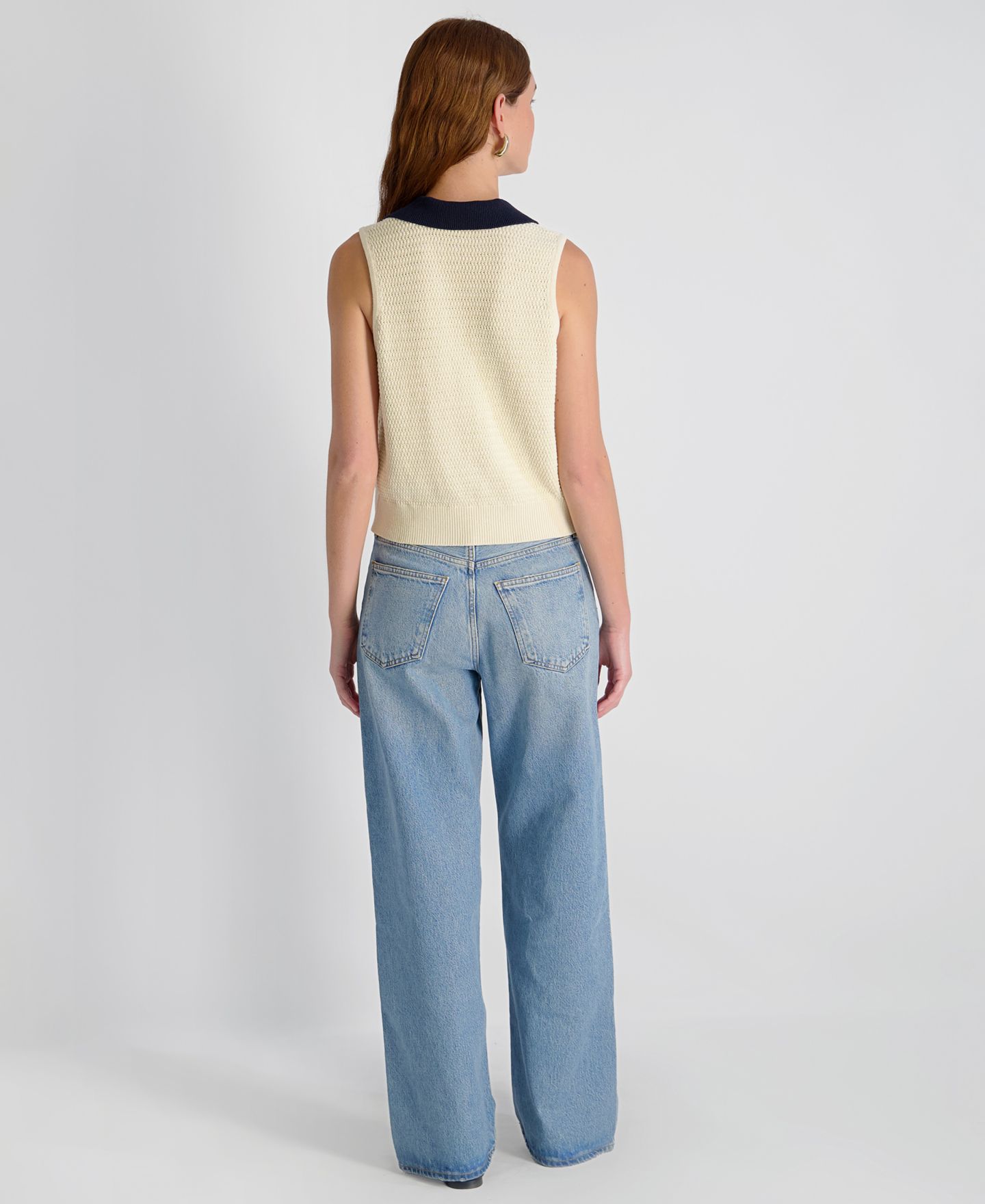 Женский топ French Connection Mozart Contrast Texture Knit Pull-On, цвет: Экрю морской — фото 5