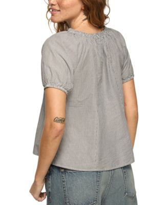 Women's Short-Sleeve Tie Neck Top