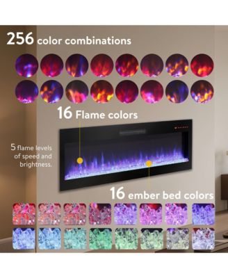 Smart 50" WiFi-Enabled Electric Fireplace Heater, Recessed in-Wall and Wall-Mounted