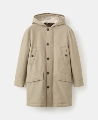 Men's Water-Repellent Hood Quilted Parka