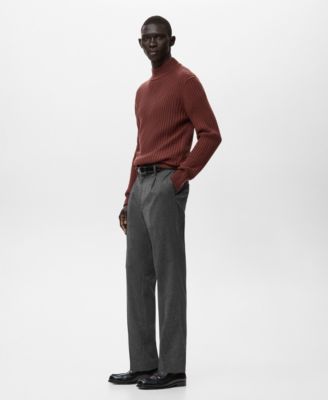 Men's Regular-Fit Pleated Flannel Pants