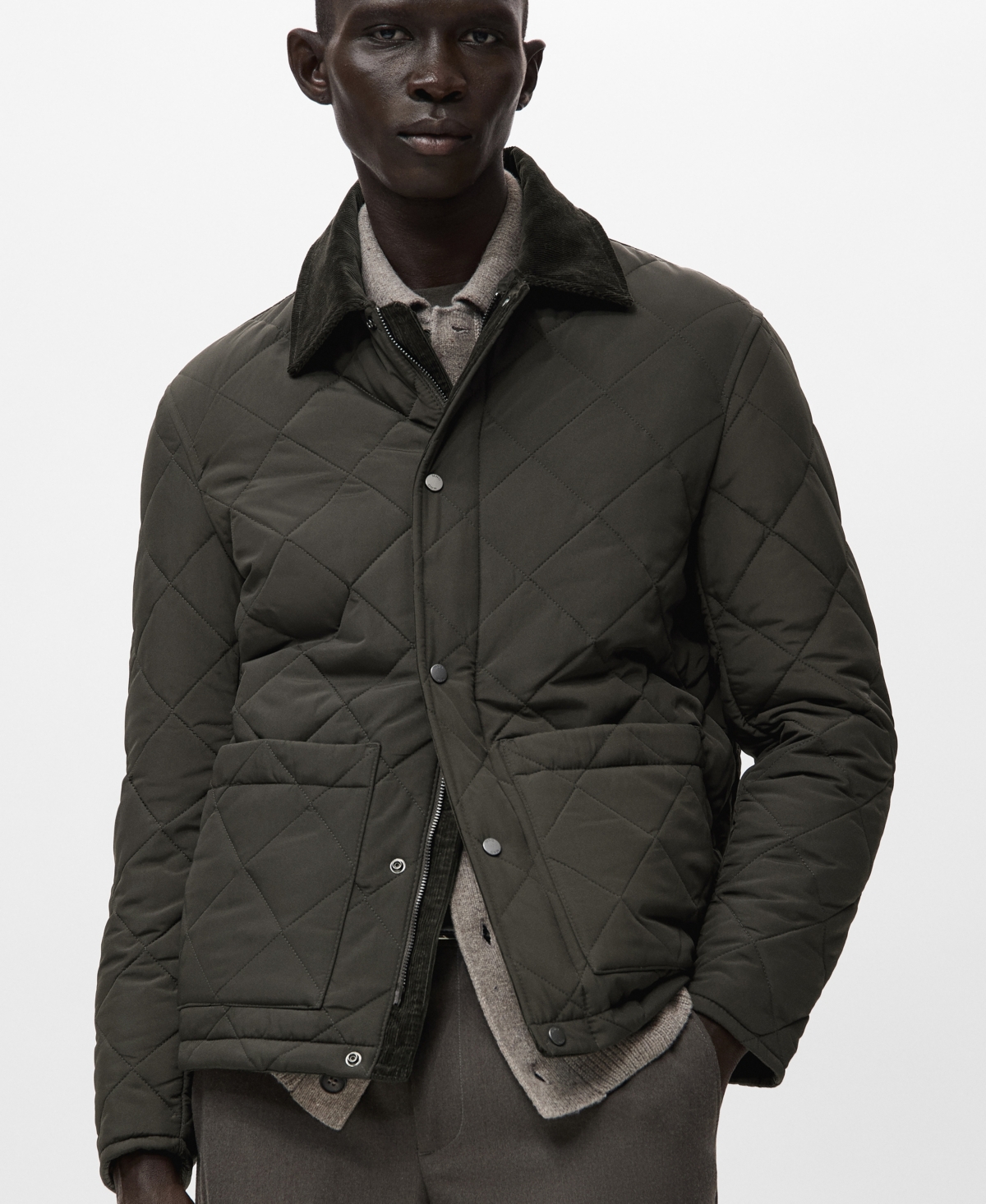 Mango Men's Quilted Water Repellent Jacket