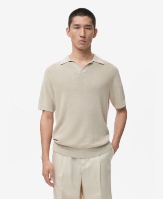 Men's Structured Cotton Knitted Polo Shirt