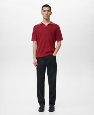 Men's Structured Cotton Knitted Polo Shirt
