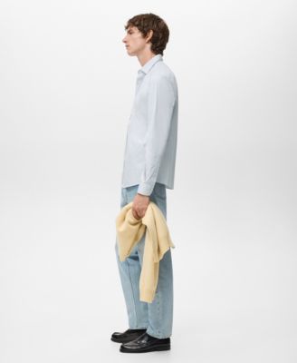 Men's Regular Fit Striped Cotton Shirt