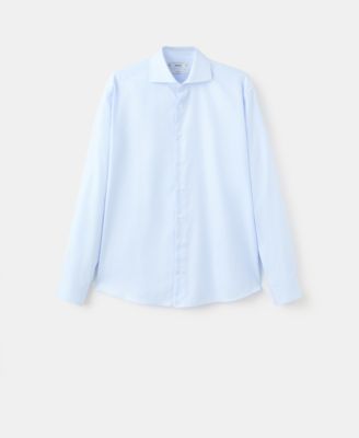 Men's Slim-Fit Micro-Print Twill Dress Shirt