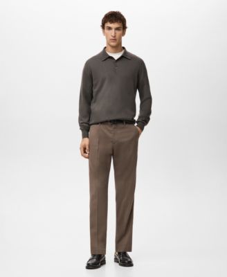 Men's Merino Wool Polo Sweater