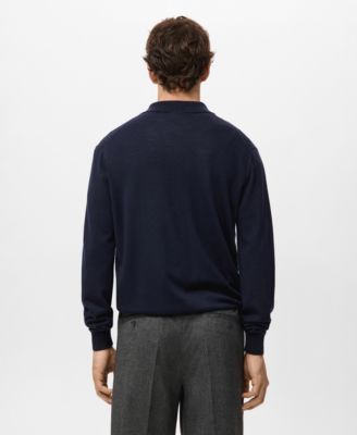 Men's Merino Wool Polo Sweater