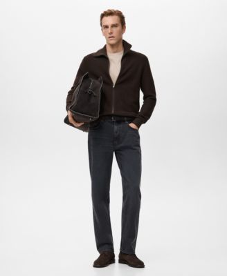 Men's Zip Structured Knitted Cardigan