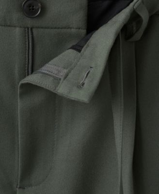 Men's Regular Fit Cord Pleated Pants