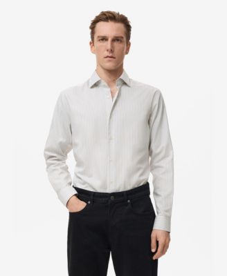 Men's Cotton Slim-Fit Striped Shirt