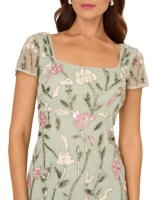 Women's Square Neck Beaded Dress