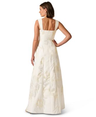 Women's Metallic Square Neck Ball Gown