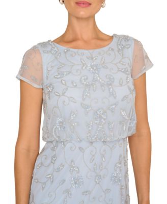 Women's Boat-Neck Beaded Blouson Gown