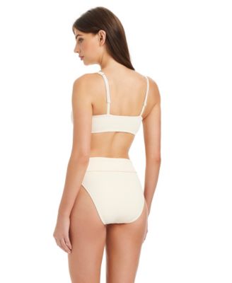 Women's Stay Connected Textured V-Neck Bikini Top and High-Rise Bottoms