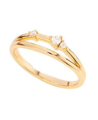 Crescent Moon Cubic Zirconia Diamond Ring