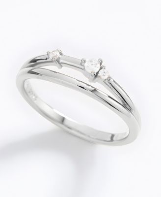 Mint Lily Crescent Moon Cubic Zirconia Diamond Ring - 927 sterling silver 53$