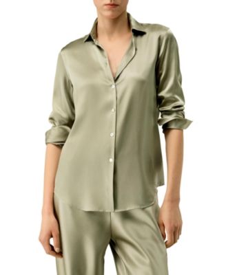 Women's Timeless Silk Charmeuse Button-Up Shirt