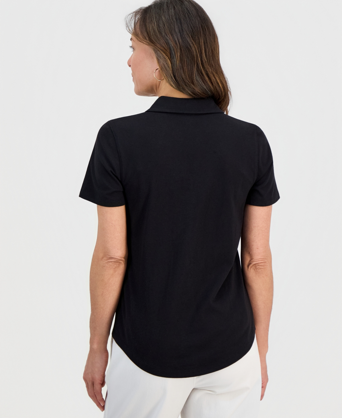 Style & Co Petite Solid Modern Polo Shirt, Macy's Exclusive