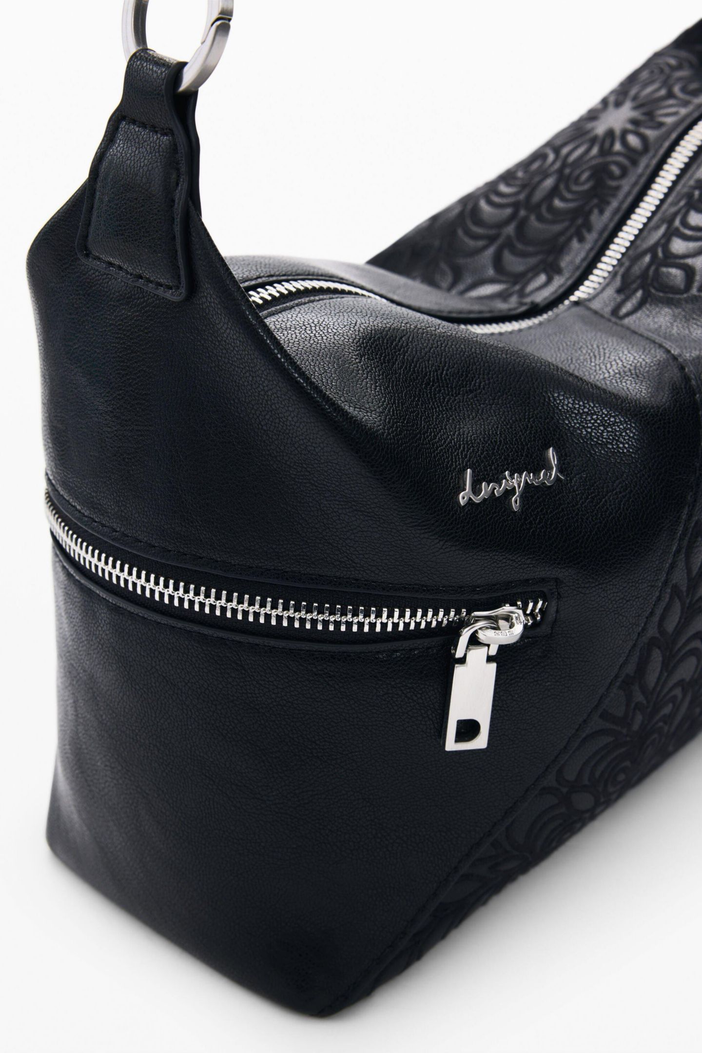Женская сумка Desigual Medium Bag With Embroidery, цвет: Чёрный — фото 6