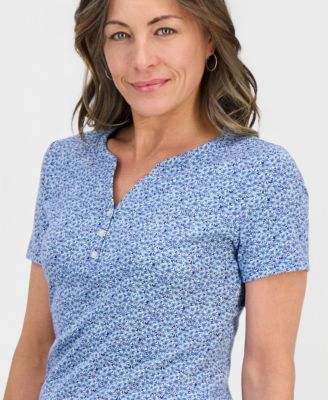 Petite Henley Short-Sleeve T-Shirt
