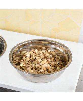 17.3 in. Dog Bowls Pet Food Bowl Stand in White