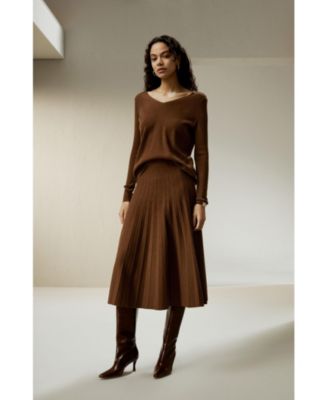 Women's V-neck Ultra-fine Merino Wool Sweater