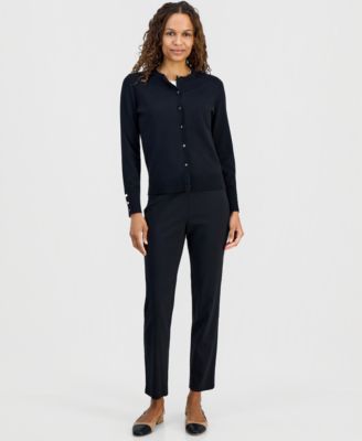 Petite Solid Cropped Cardigan