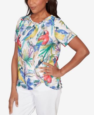 Women's Parrot Tropical Crewneck T-Shirt