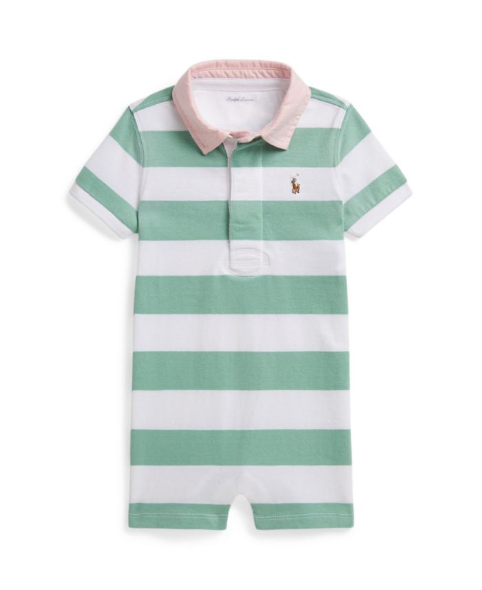 Polo Ralph Lauren Baby Boys Striped Rugby Collar Shortall