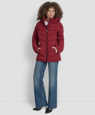 Women's Chevron-Quilted Full-Zip Puffer Jacket