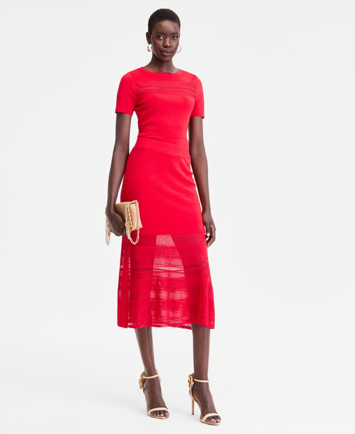 I.n.c. International Concepts Women's Pointelle Stripe Sweater Skirt