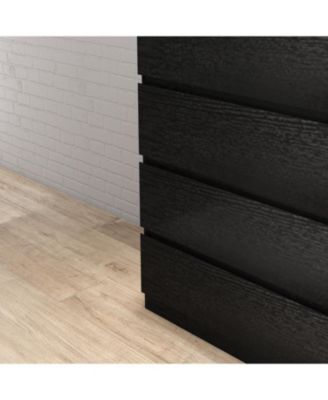 Black 4-Drawer Modern Dresser