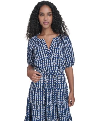 Women's Tiered V-Neck Midi Dress